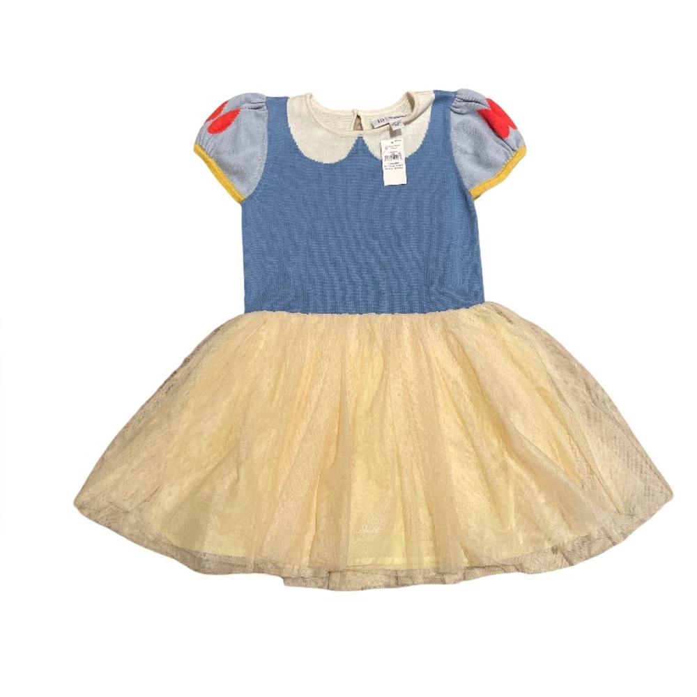 Disney Snow White Blue and Cream Knit Dress with Red Heart